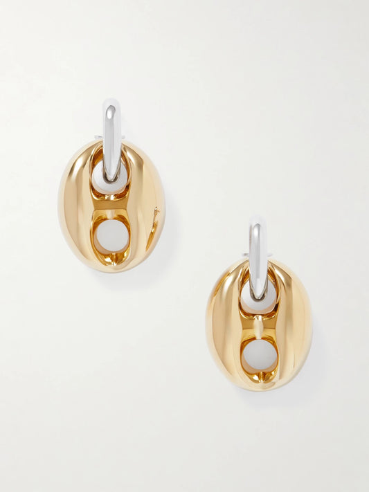 Xtra Eight Silver- And Gold-tone Earrings