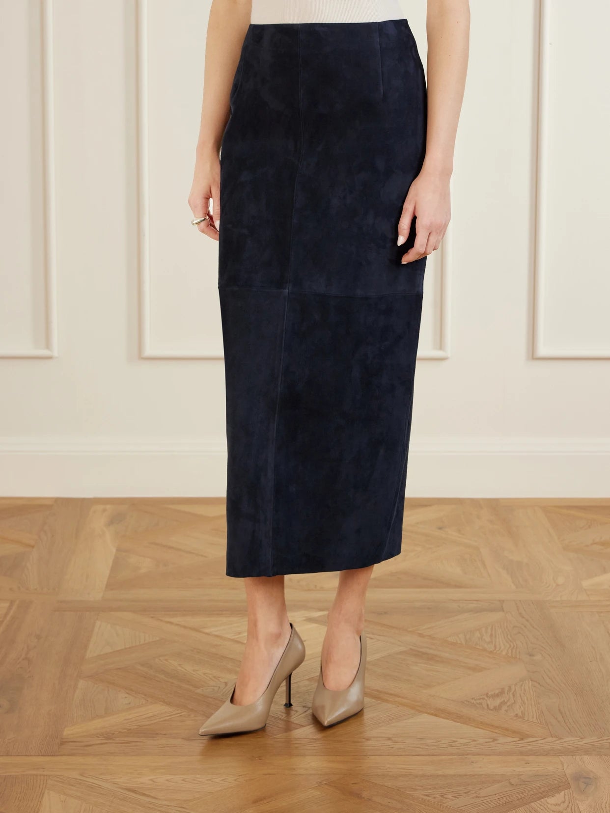 Selly Leather Midi Skirt