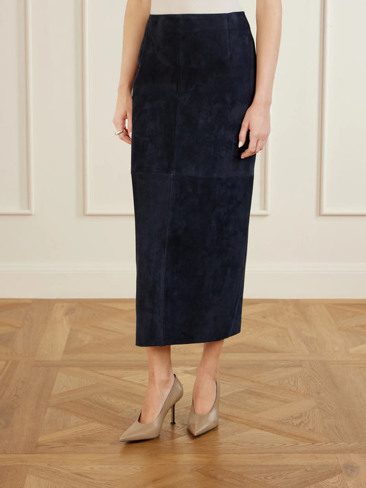 Selly Leather Midi Skirt