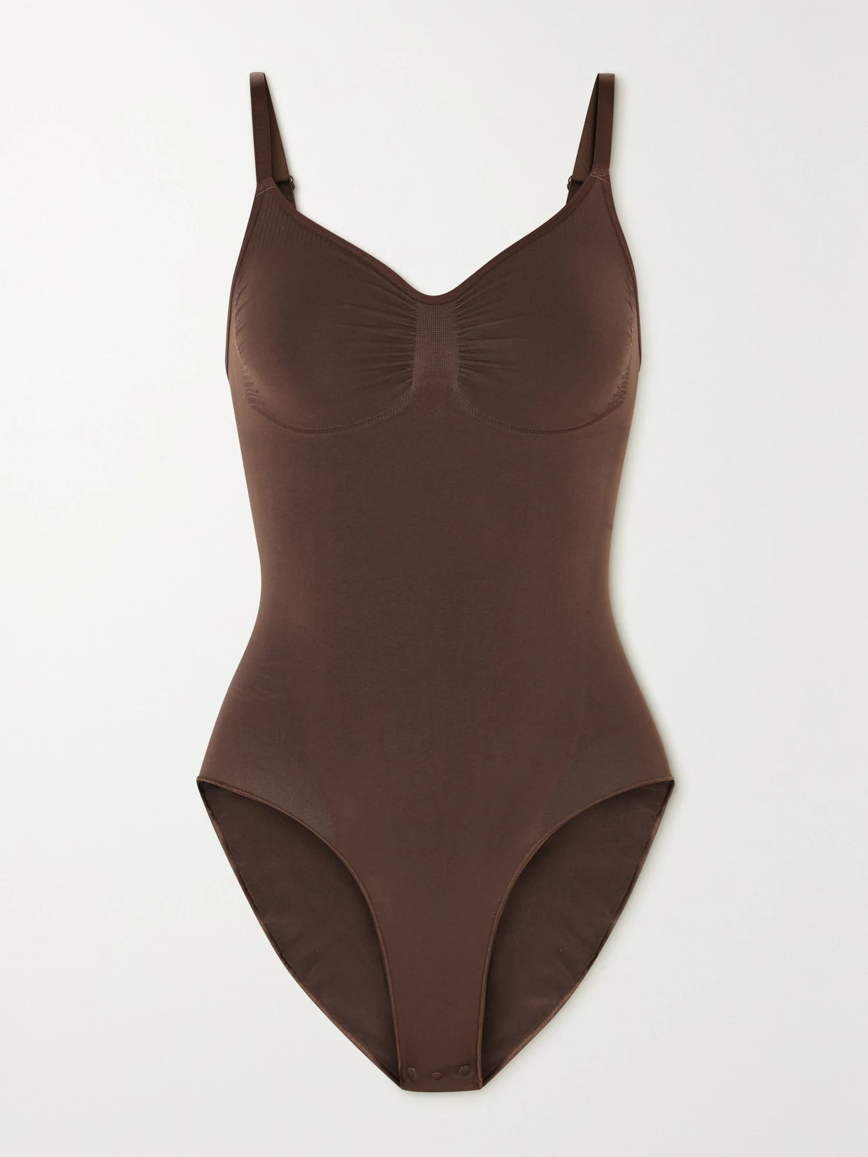 Image of Lingerie. Product name - Seamless Sculpt Brief Bodysuit - Cocoa in Brown colour by brand - SKIMS