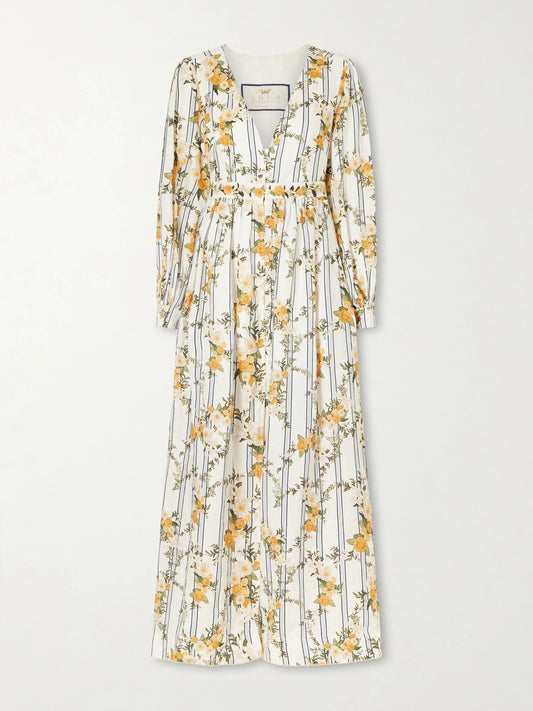 Image of Dresses. Product name - Frambuesa Valle Linen Dress in Multi colour by brand - Agua by Agua Bendita