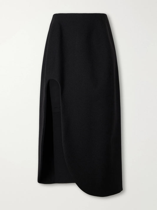 Jil Sander Wool Cut-out Midi Skirt