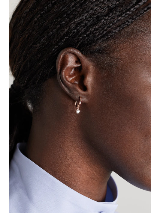 Image of Earrings. Product name - 18-karat Rose Gold Diamond Hoop Earrings in Multi colour by brand - Anita Ko