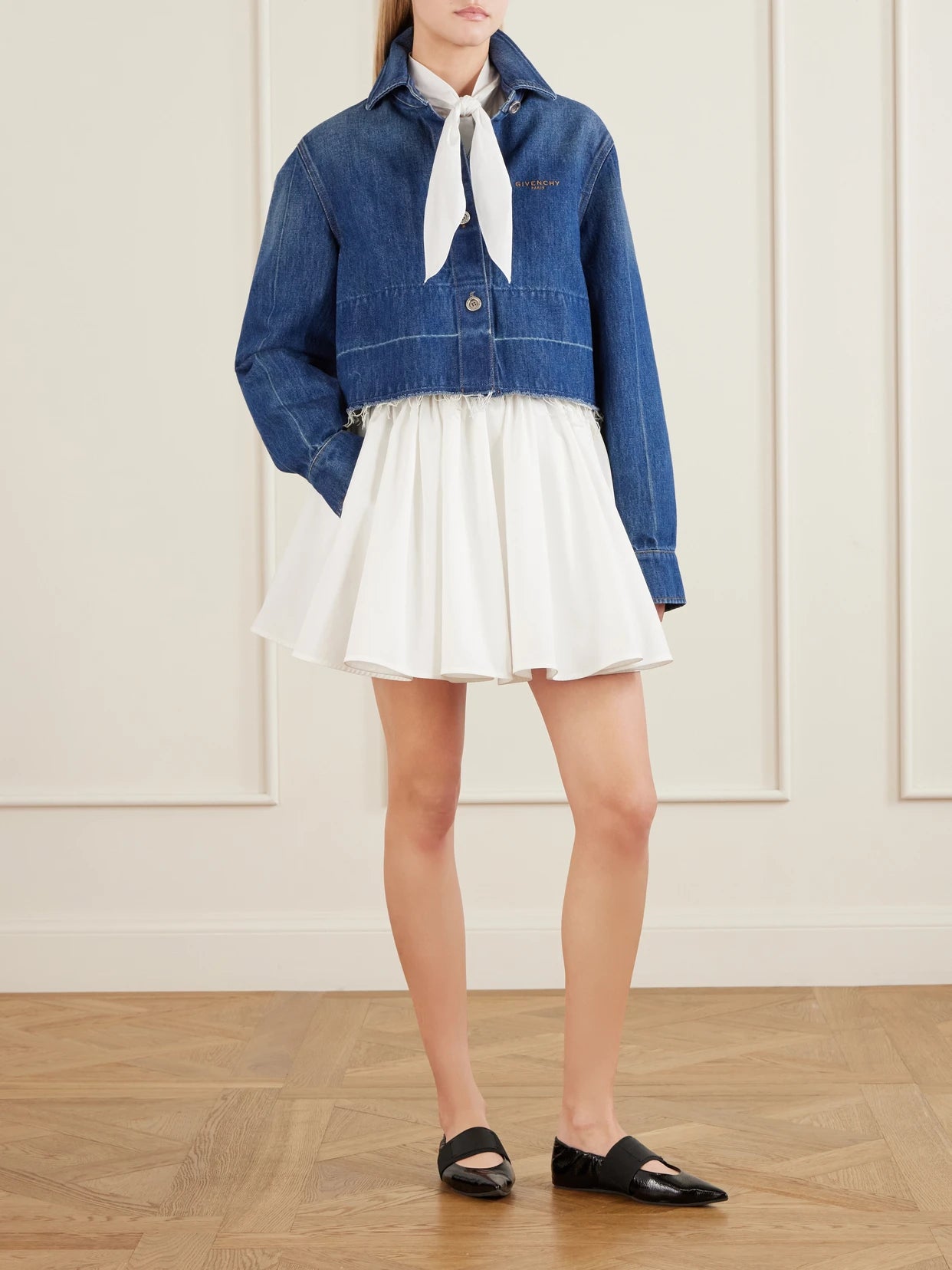 Image of Coats & Jackets. Product name - Raw Edge Denim Jacket in Mid denim colour by brand - Givenchy