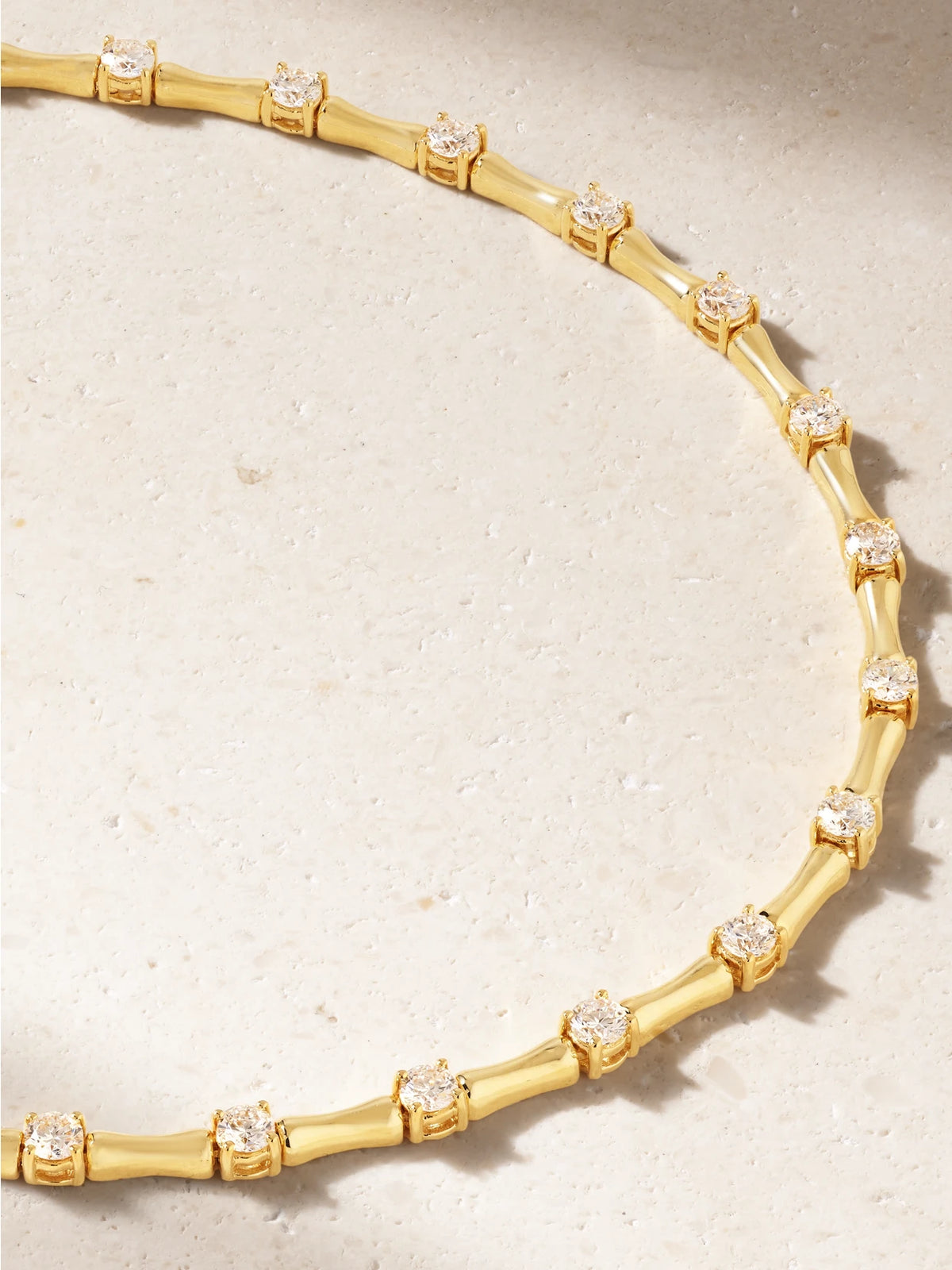 Bamboo 18-karat Gold Diamond Choker