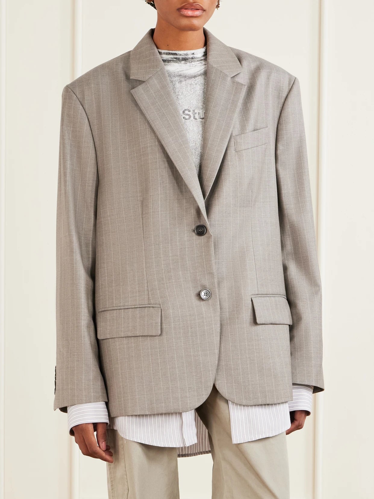 Julago Mels Pinstripe Wool Blazer