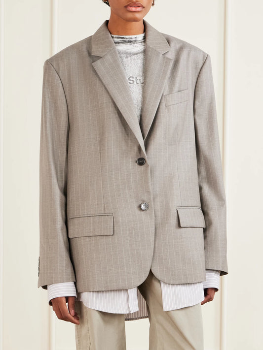 Julago Mels Pinstripe Wool Blazer