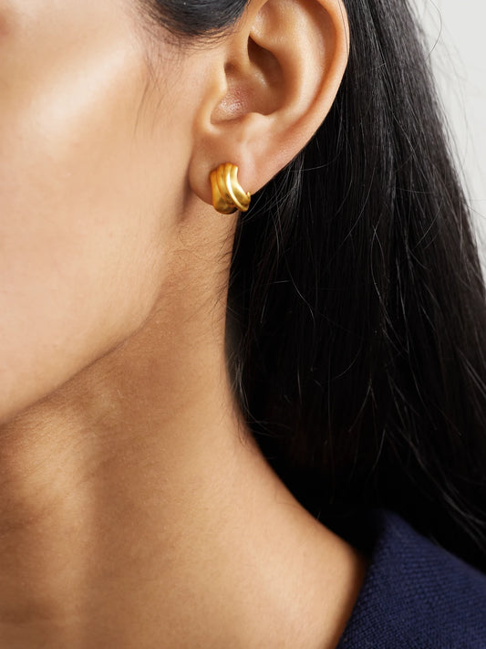 Image of Earrings. Product name - Recycled Gold Vermeil Hoop Earrings in Multi colour by brand - Completedworks