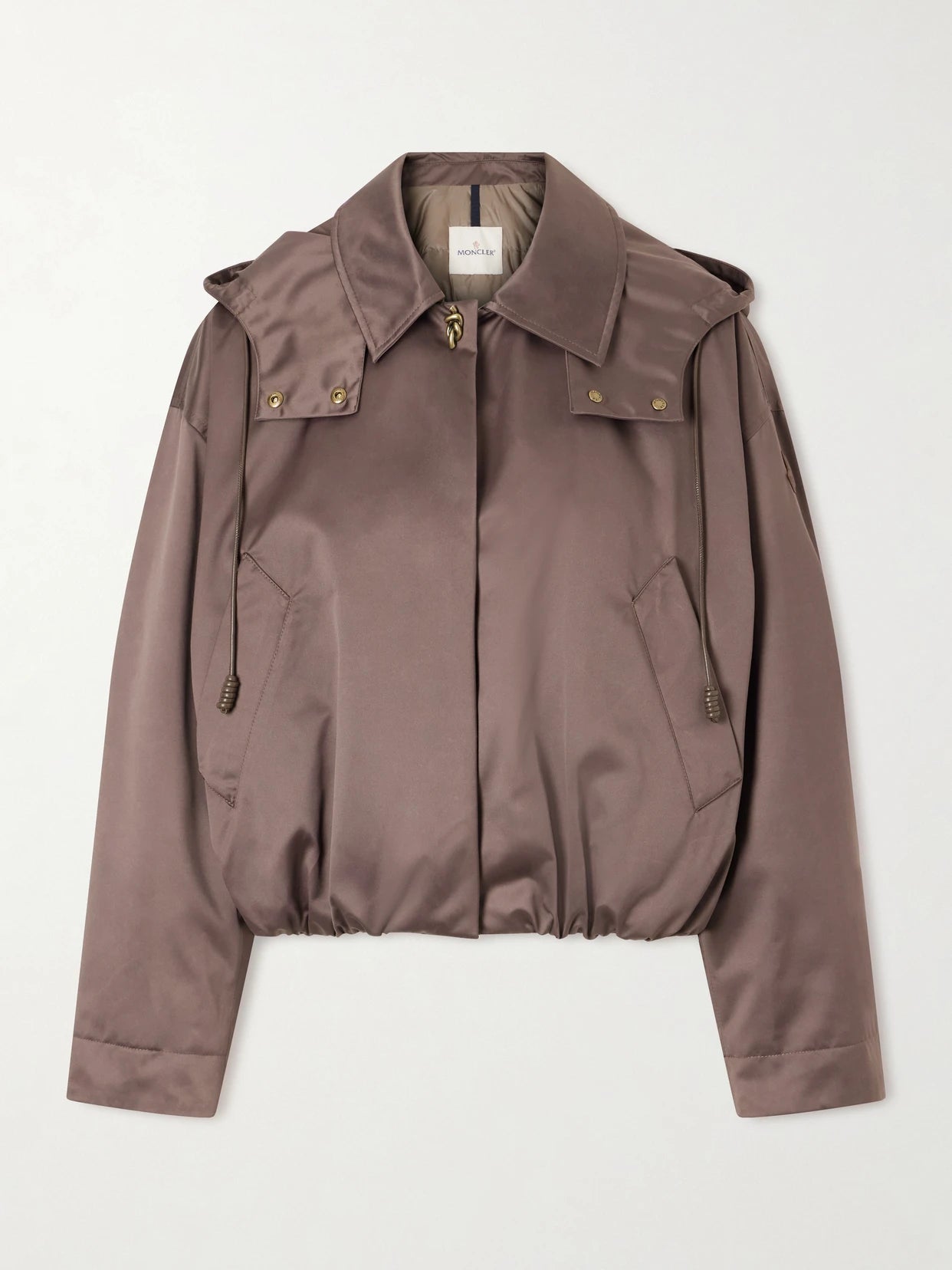 Image of Coats & Jackets. Product name - Chevreuil Duchesse-satin Jacket in Taupe colour by brand - Moncler