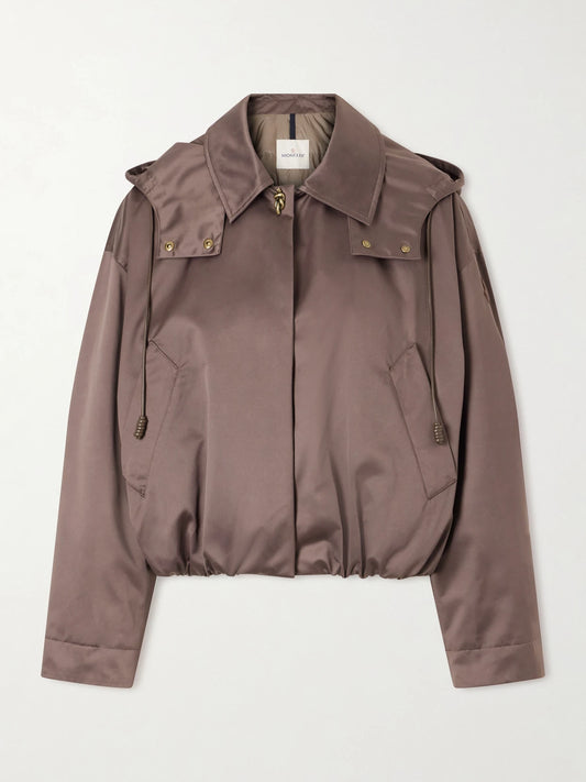Image of Coats & Jackets. Product name - Chevreuil Duchesse-satin Jacket in Taupe colour by brand - Moncler