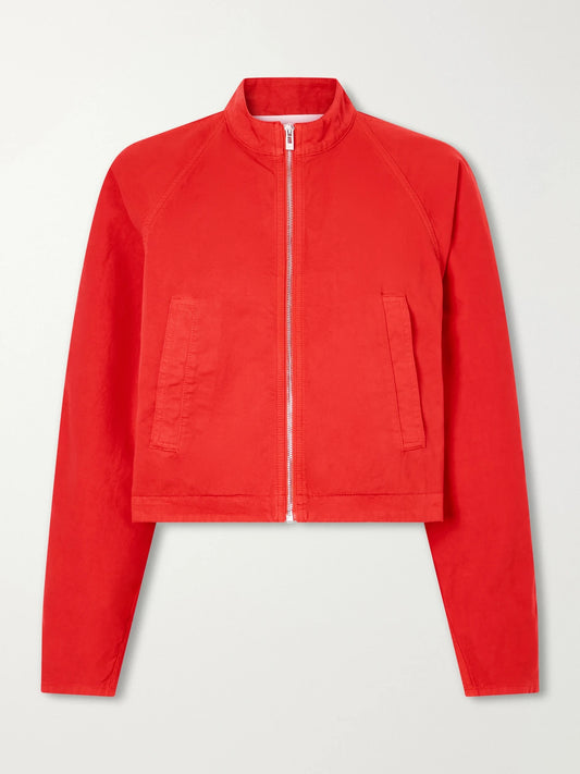 Image of Coats & Jackets. Product name - Denim Cotton Jacket in Red colour by brand - Alaïa