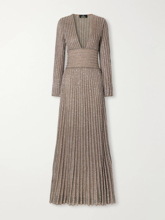 Missoni Ribbed Metallic Crochet-knit Maxi Dress