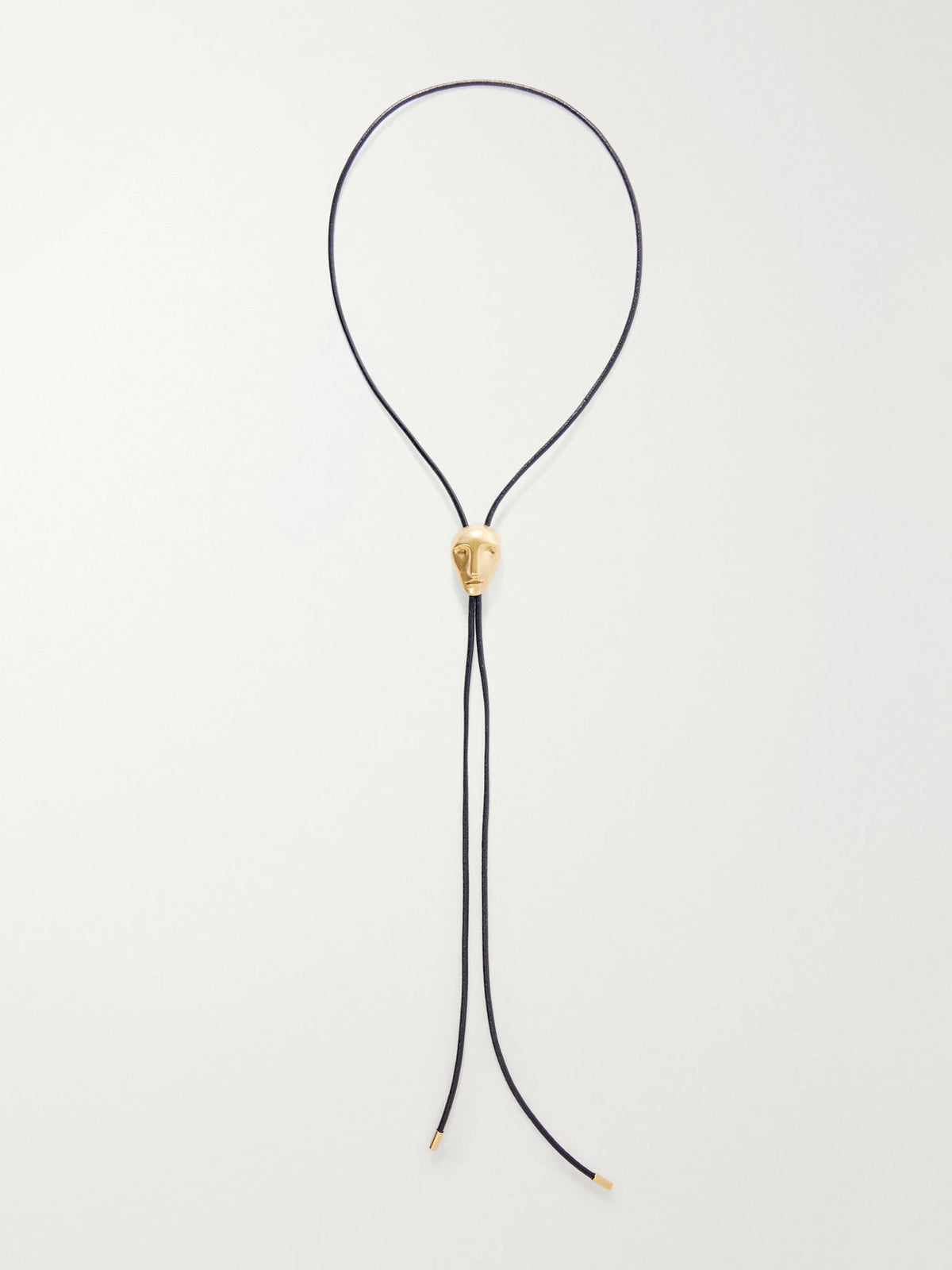 KHAITE Visage 18-karat Gold-plated Brass And Leather Bolo Tie
