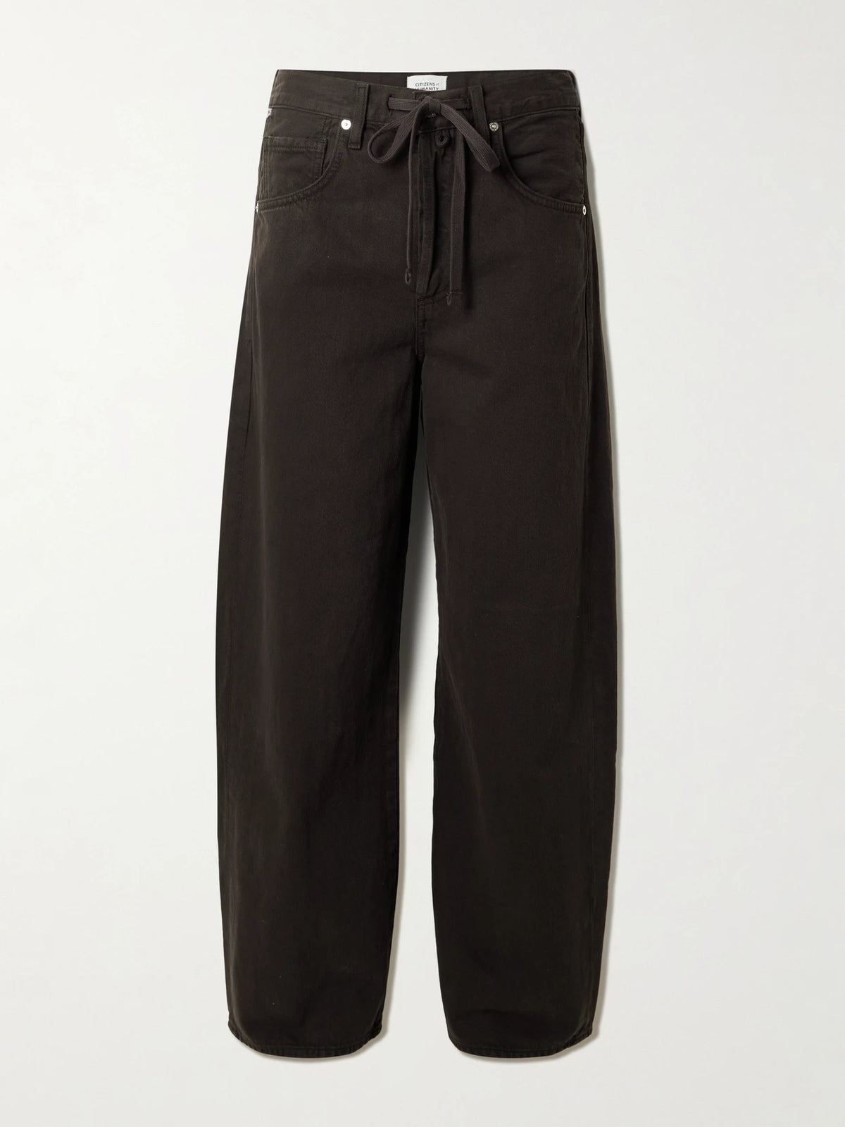 Brynn Drawstring Mid-rise Wide-leg Jeans