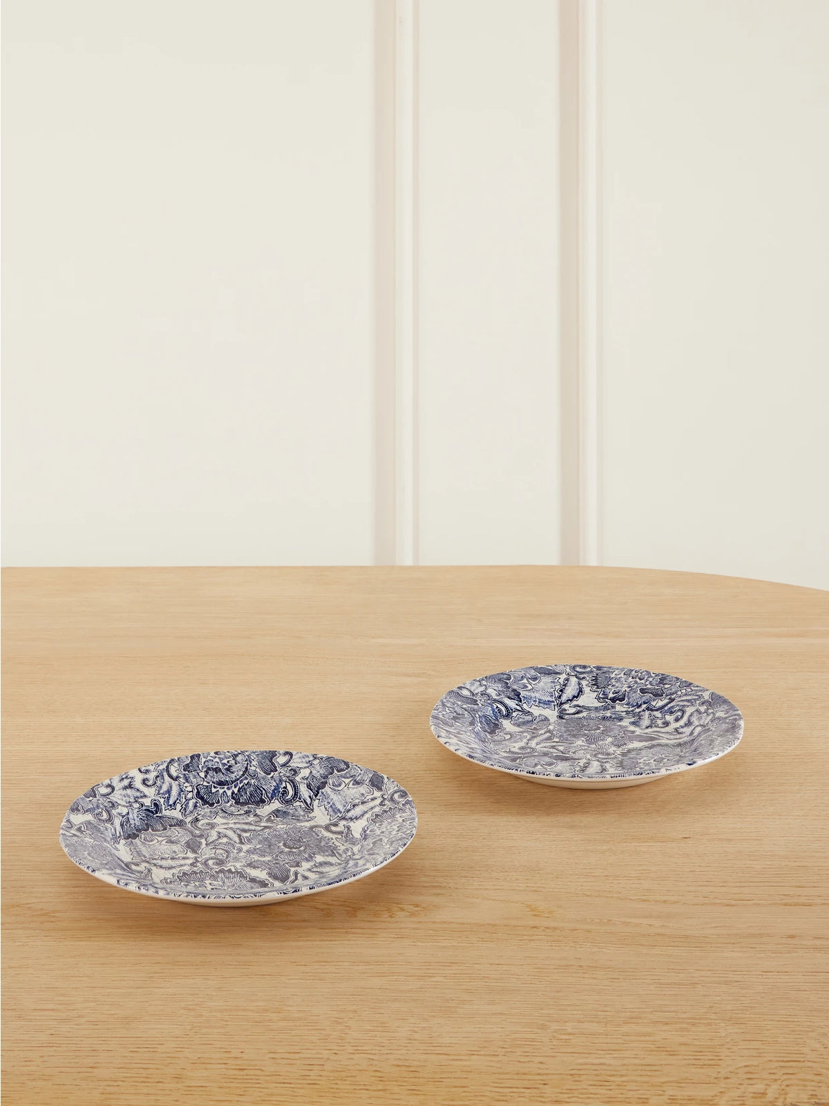 + Burleigh Faded Peony Set Of Two Painted Earthenware Plates