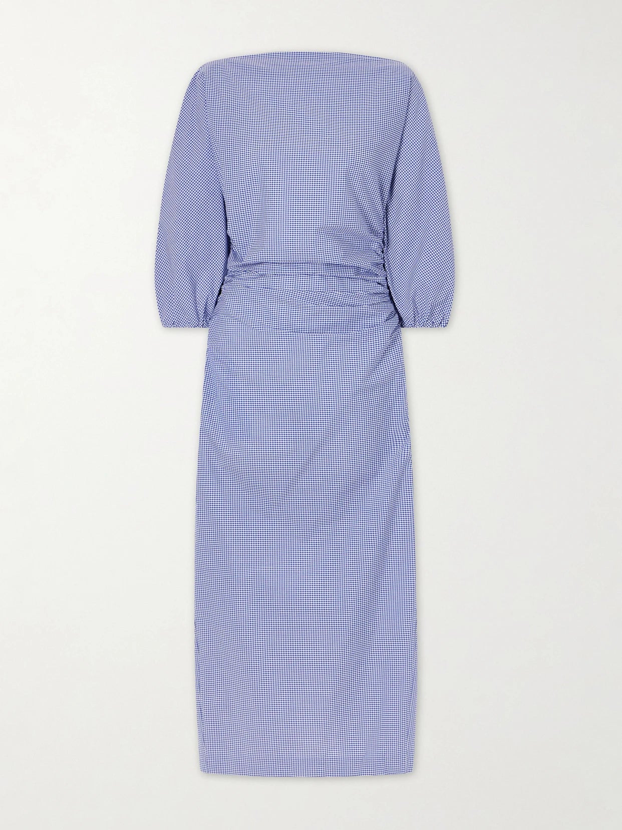 Checked Cotton Midi Dress