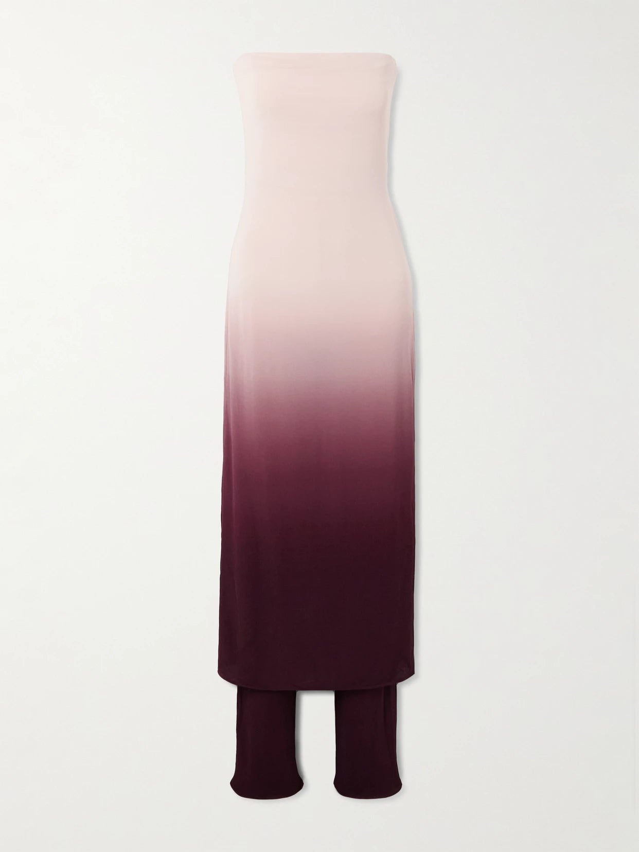 Image of Bodysuits. Product name - Strapless Layered Dégradé Jersey Jumpsuit in Pink colour by brand - Alaïa