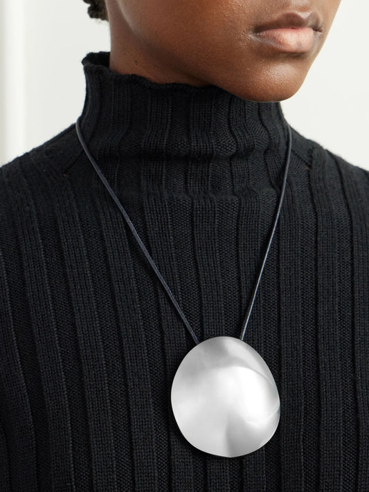 Image of Necklaces. Product name - Silver-tone Leather Necklace in Multi colour by brand - Alaïa