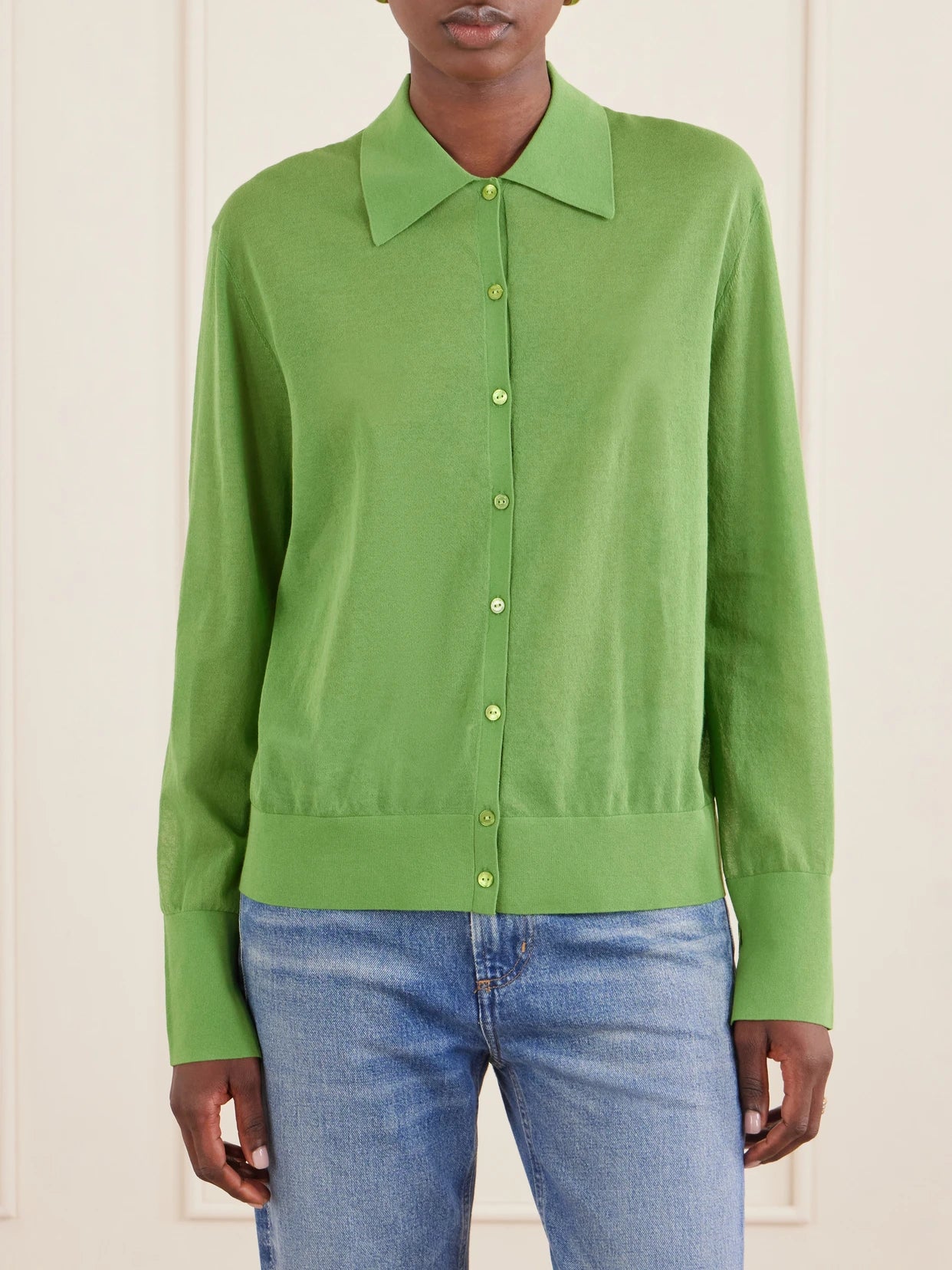 The Collared Cardi Cotton-blend Cardigan