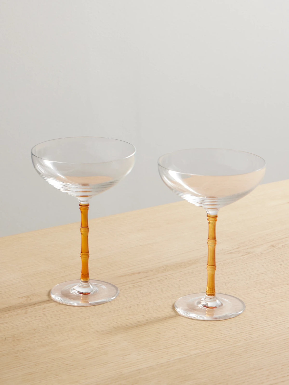 Bamboo Set Of Two Crystal Champagne Coupes