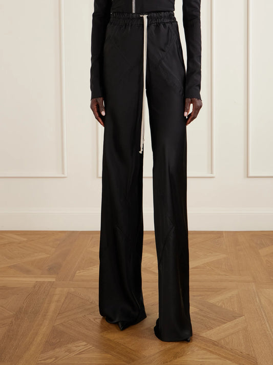 Charmeuse Wide-leg Drawstring Pants