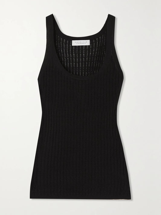 Nevin Pointelle-knit Cashmere And Silk-blend Tank