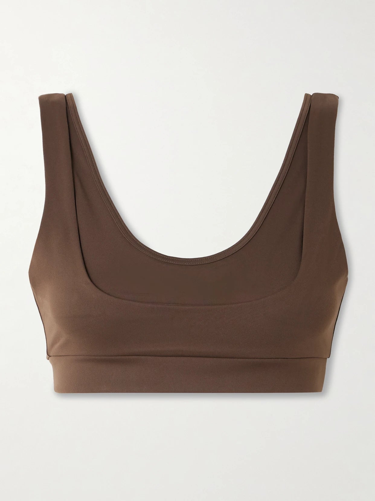 Image of Bras. Product name - + Nike Double Strap Scoop Bra - Dark Sepia in Brown colour by brand - SKIMS