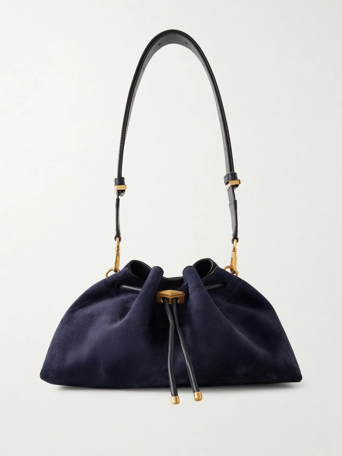 Cinch Medium Leather-trimmed Suede Shoulder Bag