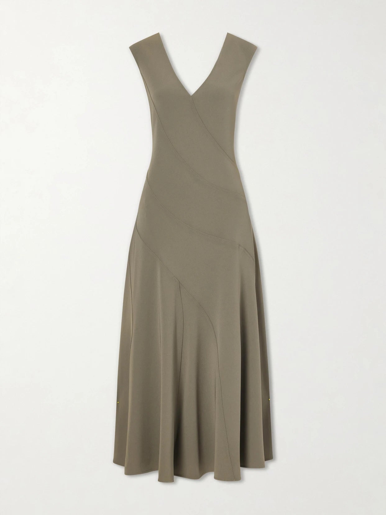 Romana Pleated Crepe Midi Dress