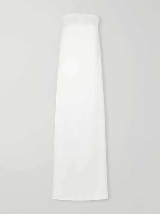 THE PARK Edith Strapless Silk-satin Maxi Dress