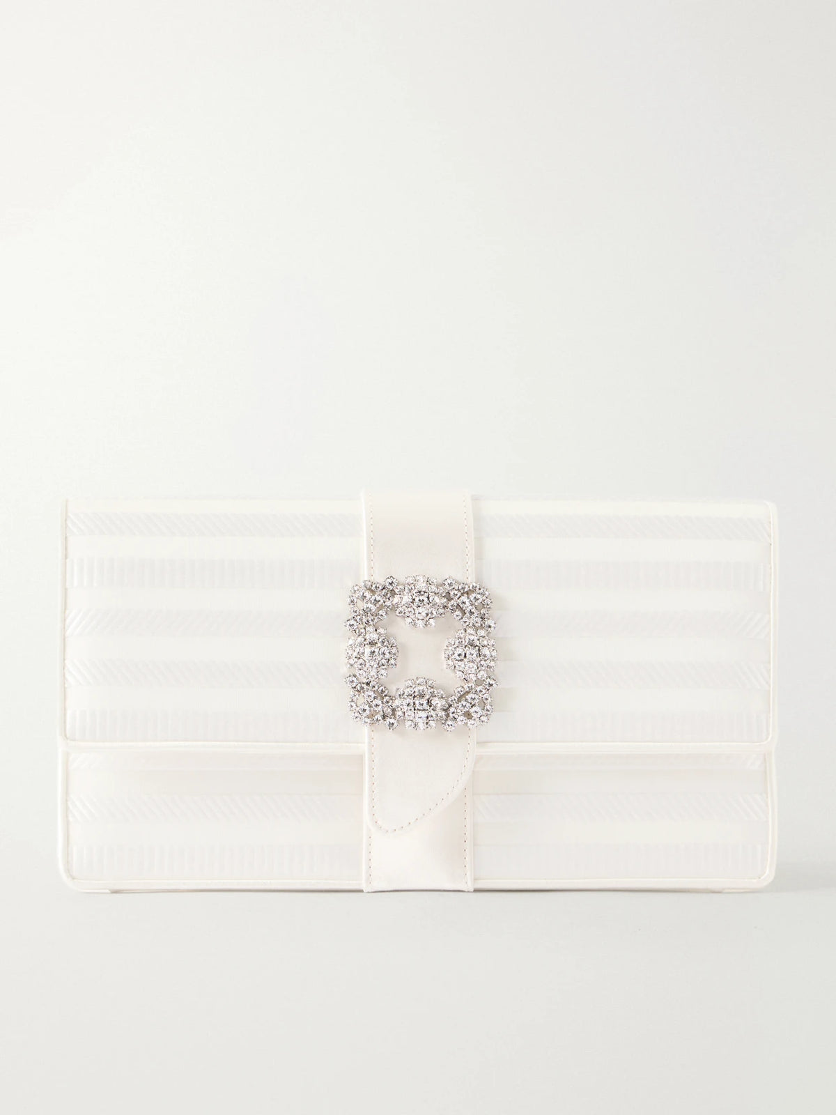 Capri Crystal-embellished Silk-jacquard Clutch