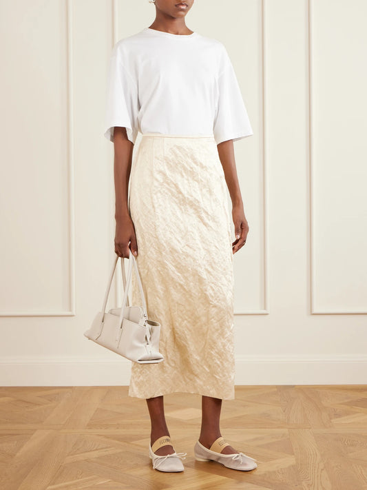 Image of Flats. Product name - Logo-printed Leather-trimmed Mesh Ballet Flats in White colour by brand - MM6 MAISON MARGIELA