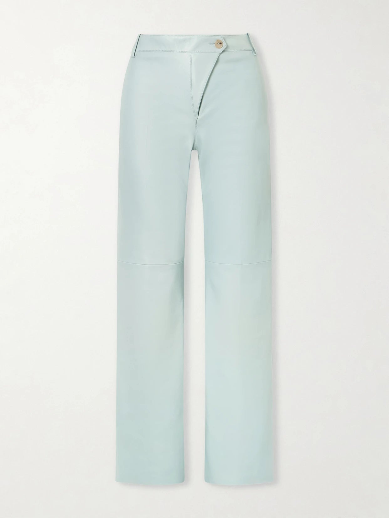 High-rise Paneled Leather Straight-leg Pants