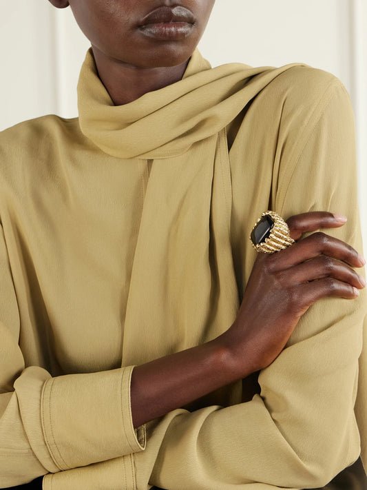 Image of Rings. Product name - Bosco Gold-plated Resin Ring in Multi colour by brand - Paola Sighinolfi