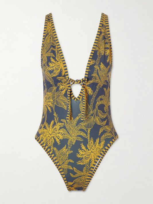 Image of Swimwear. Product name - Destination Printed Swimsuit in Navy colour by brand - Eres