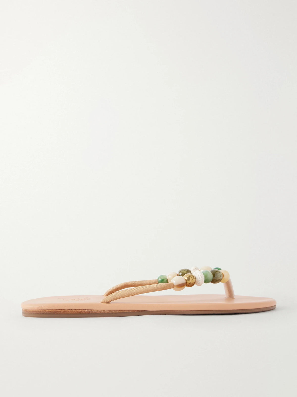 Saionara Bead-embellished Leather Flip Flops