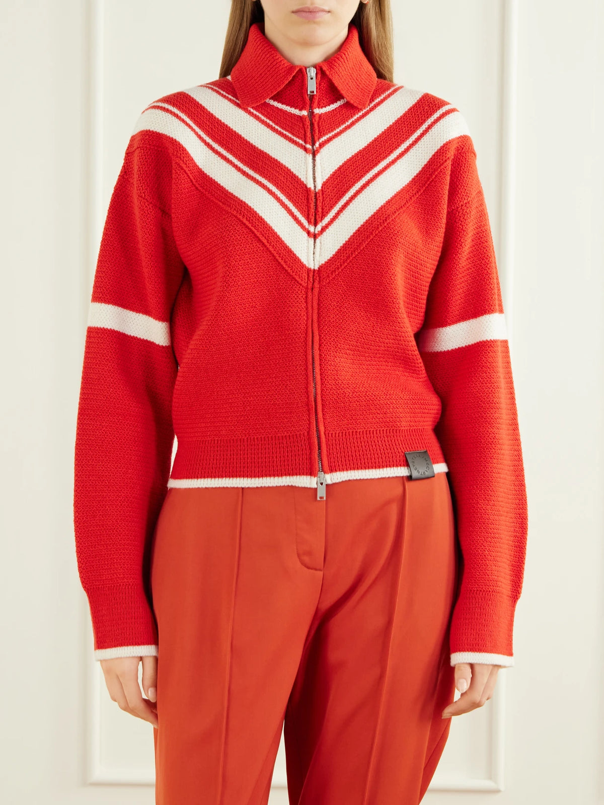 Stella McCartney Striped Wool Zip-up Cardigan