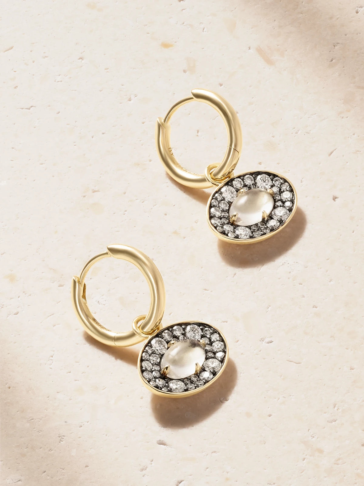14-karat Recycled Gold, Rhodium, Diamond And Topaz Hoop Earrings