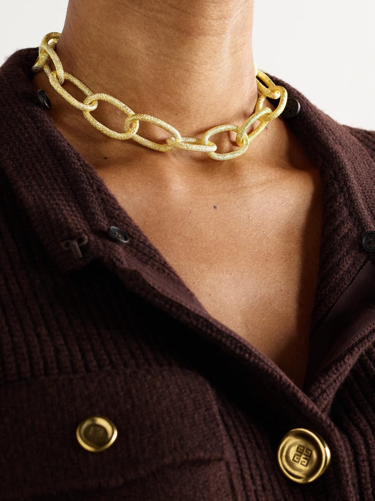Image of Necklaces. Product name - Florentine Finish 18-karat Gold Necklace in Multi colour by brand - Carolina Bucci