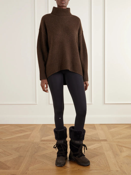 Image of Boots. Product name - Alta Badia 8 Shearling-trimmed Suede Ankle Boots in Dark brown colour by brand - BOGNER