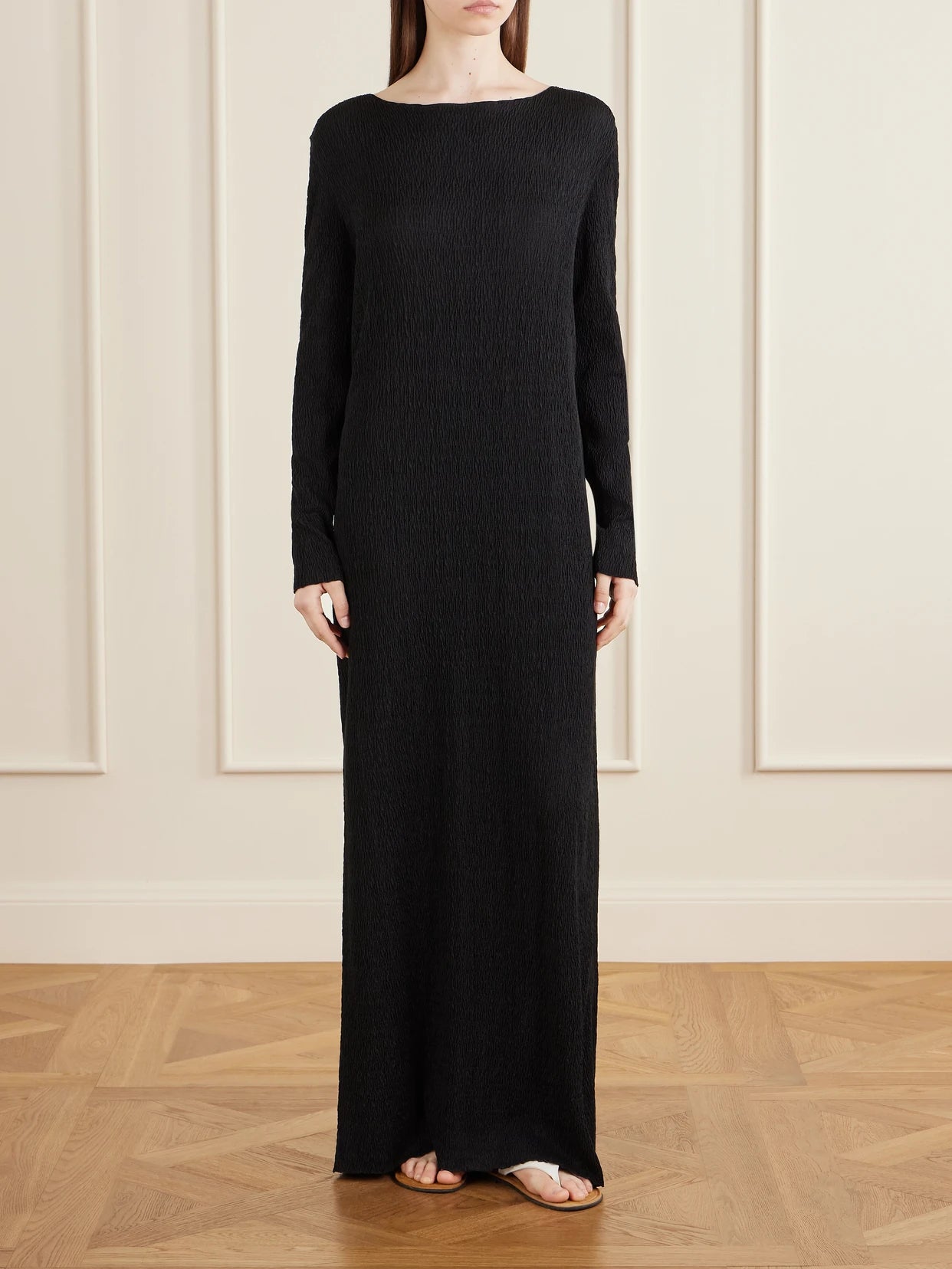 Image of Dresses. Product name - Odall Silk Maxi Dress in Black colour by brand - The Row