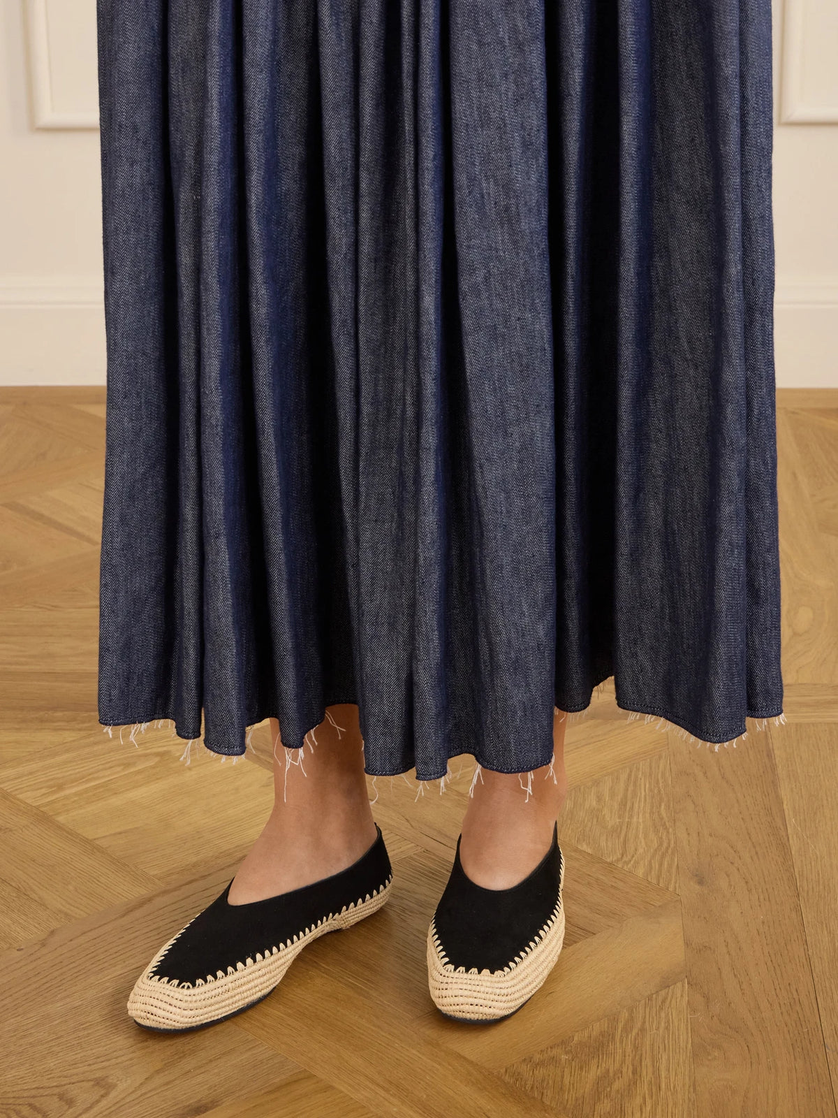 Strength Suede And Raffia Flat