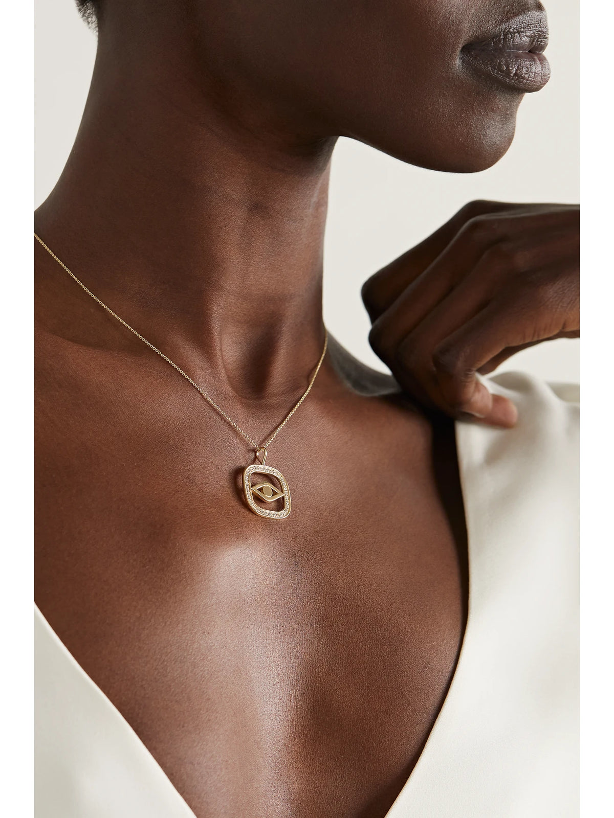 Image of Necklaces. Product name - 14-karat Gold Diamond Necklace in Multi colour by brand - Sydney Evan