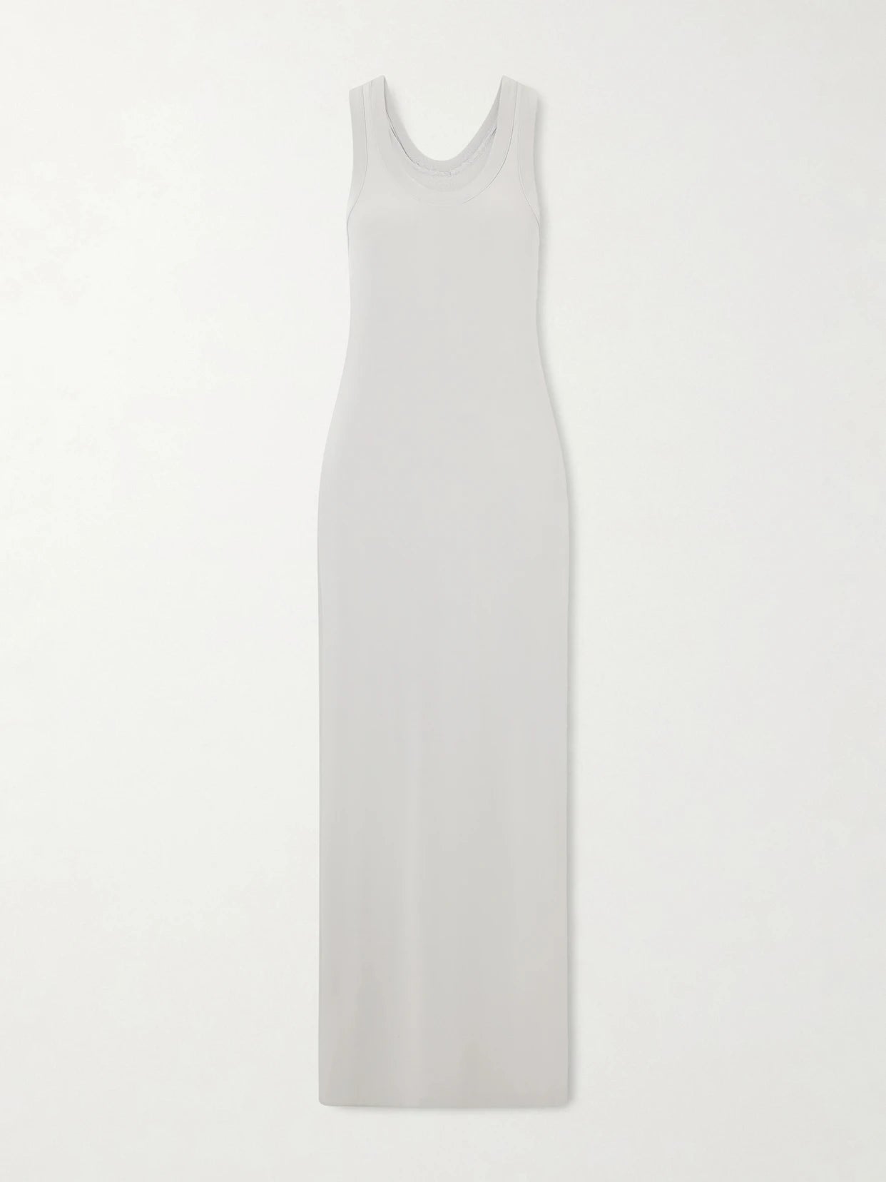 Image of Dresses. Product name - Racer Stretch Satin-jersey Maxi Dress in Gray colour by brand - Norma Kamali