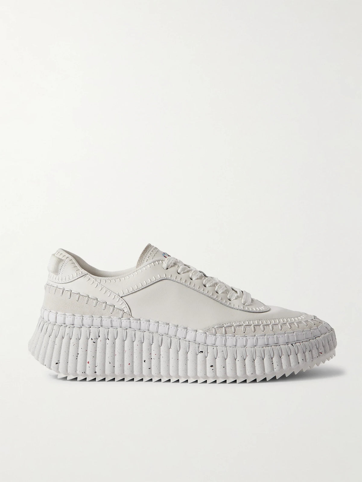 + Net Sustain Nama Embroidered Suede-trimmed Leather Sneakers