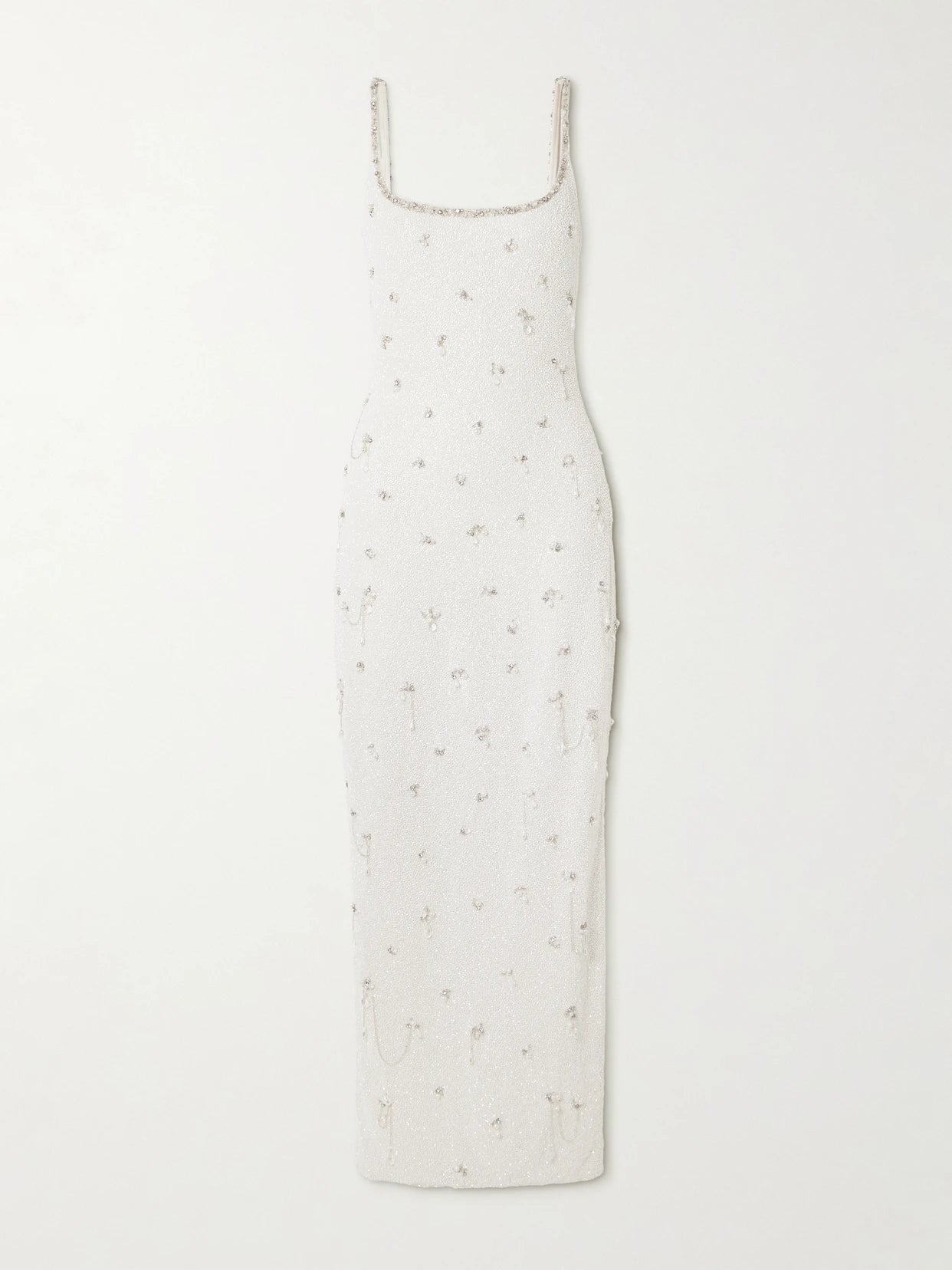 Droplet Embellished Beaded Stretch-tulle Gown