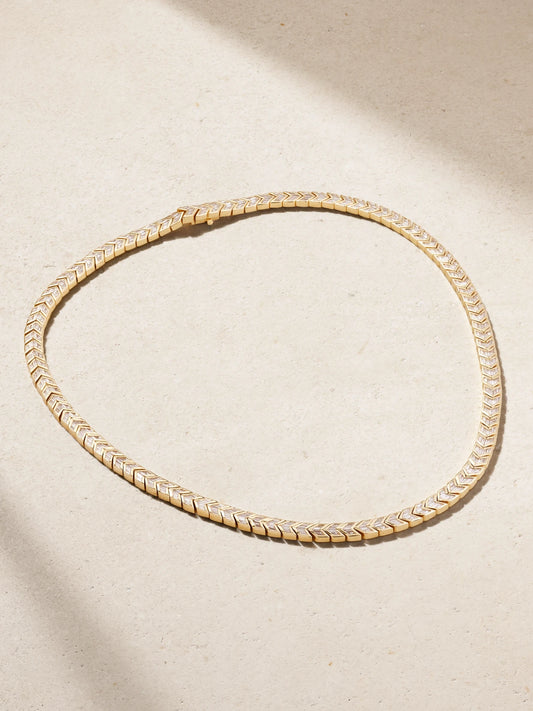 Arrow 18-karat Gold Diamond Choker