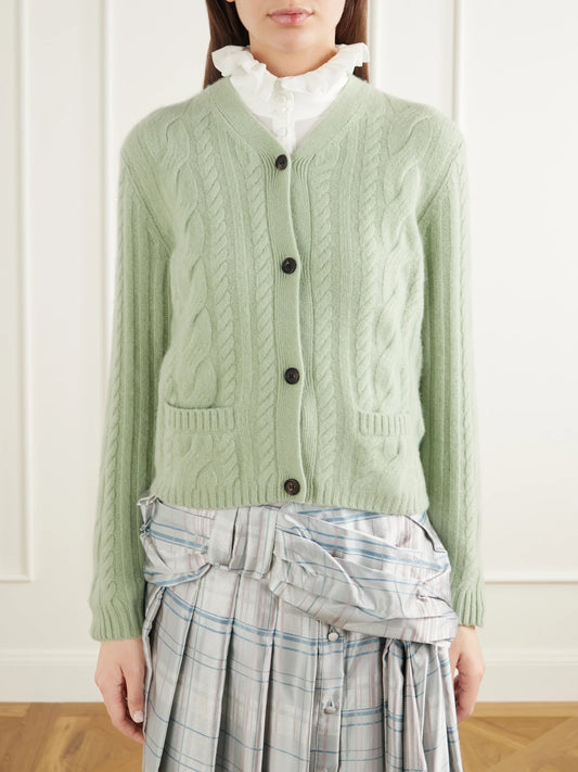 Acne Studios Cable-knit Cashmere-blend Cardigan