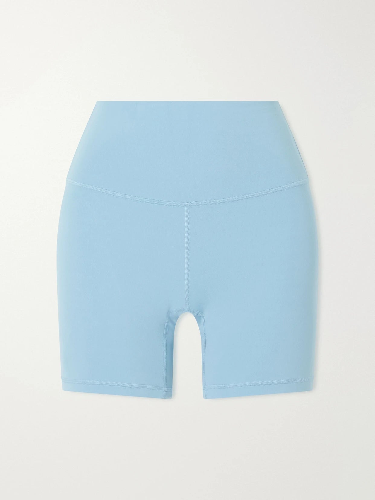 Image of a model wearing Shorts. Product name - Align High-rise Nulu Shorts - 6" in Light blue colour by brand - lululemon