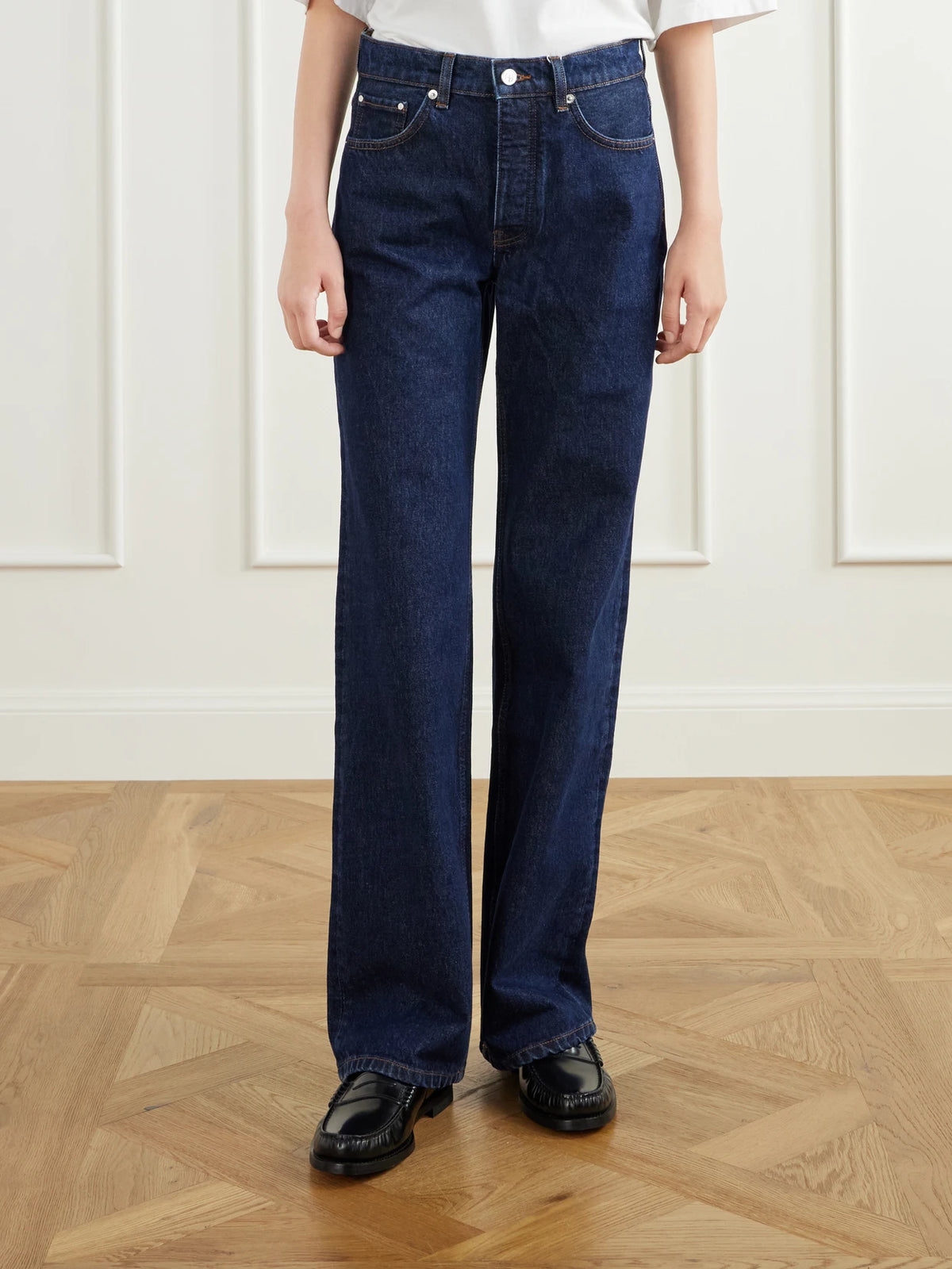 Anine Bing Hugh Jean 34' Straight-leg Jeans